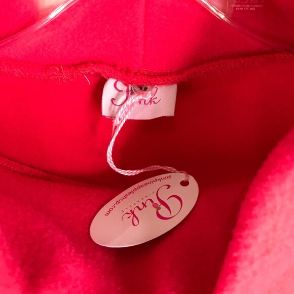 Pink Pineapple Shop Womens Fleece Size Medium Pink Fleece Turtleneck  NWT - Picture 5 of 5